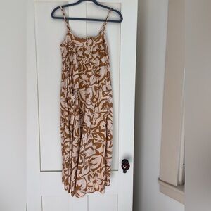 Floral Tan and Cream Jumpsuit